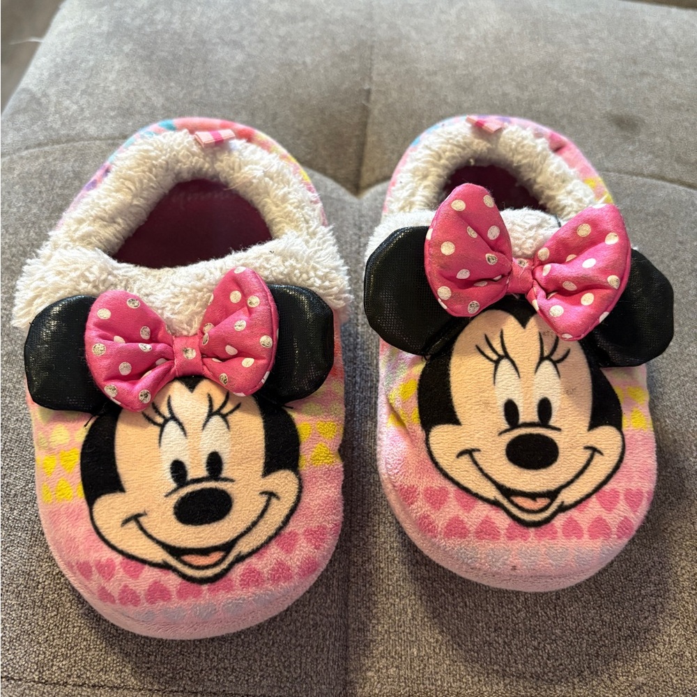 Disney Pink Minnie Mouse Kids Slippers